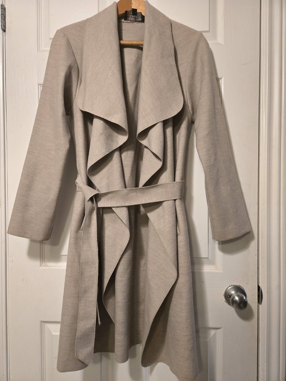 NEW Tan Waterfall Long Wrap Coat XS/S with Belt